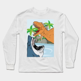 Shark And Dinosaur For Boys Gifts Long Sleeve T-Shirt